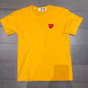 Authentic yellow Comme des Garcons logo tee